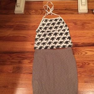 Brandy Melville palm tree halter top