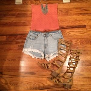 Tall gladiator boots