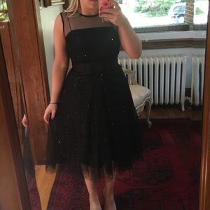 Ann Taylor black sequin gown