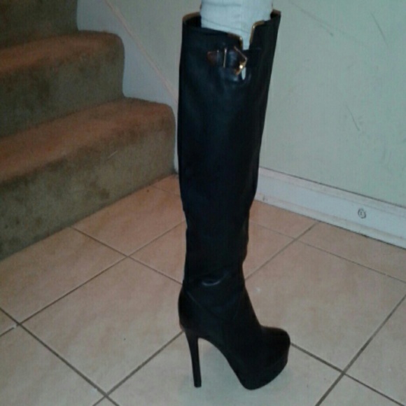 Black knee high boots