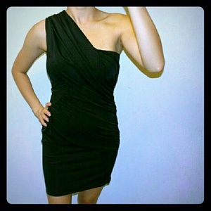 One shoulder little black dress