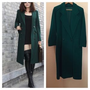 emerald green long coat