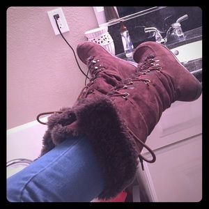 Tall Dark  brown combat Boots