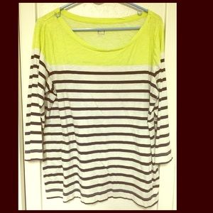 Striped 3/4 Sleeve Shirt