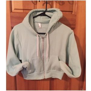 Mint colored American Apparel cropped sweater.