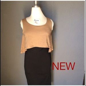 Women's Plus Size 1pc Crop Top Bodycon Dress XXL