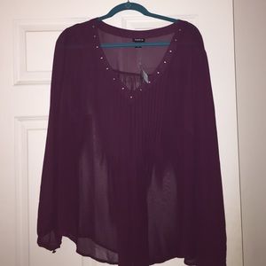 Torrid burgundy chiffon shirt