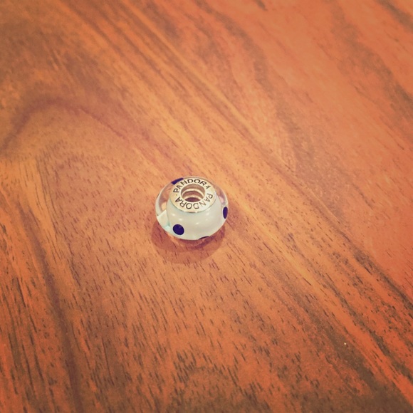 Blue Glass Polkadot Pandora Charm