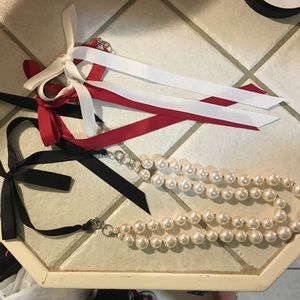 Premier designs faux pearl necklace-2 strands