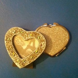 Heart shaped mirror and photo frame