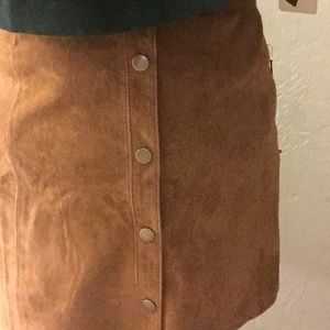 Brown suede skirt