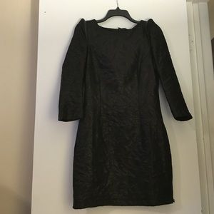 H&M black leatherette & lace mini dress.