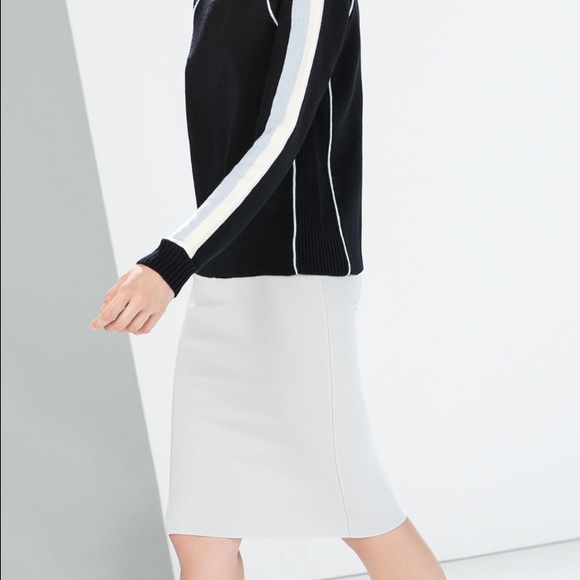 Zara Knit Ice Gray Skirt