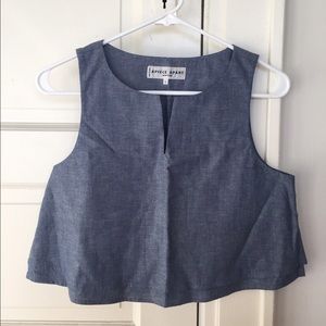 Loose, flowy, cropped, babydoll blouse