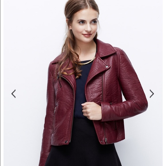 NWT Ann Taylor oxblood Leather Jacket