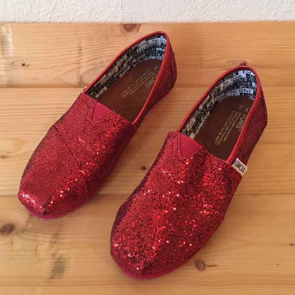 TOMS Shoes - TOMS red sparkle shoes