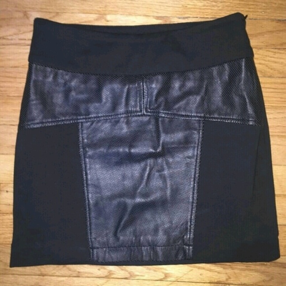 BCBGeneration leather applique mini skirt.