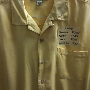 Tommy Bahama Yellow Hawaiian shirt Large