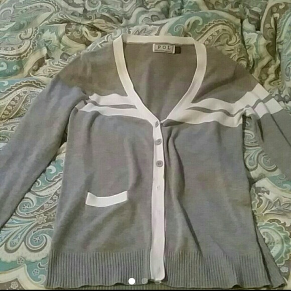 White and Gray Cardigan - Picture 1 of 3