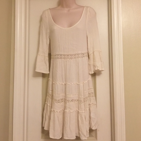 Off White/Cream Long Sleeve Dress