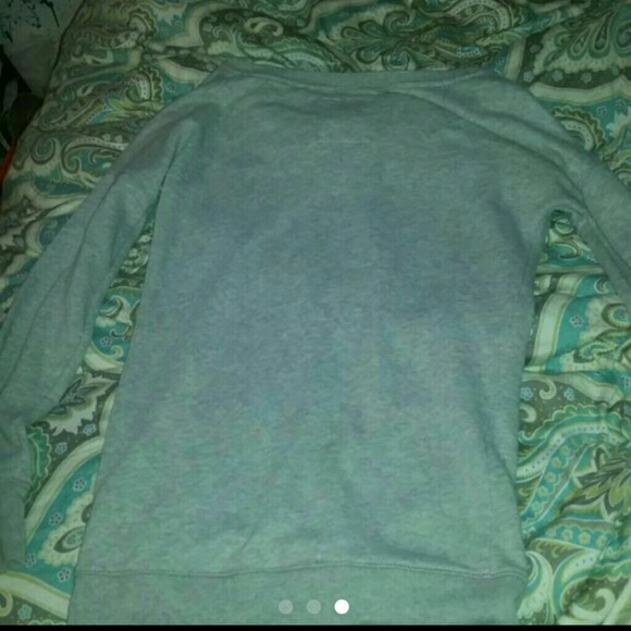 Gray Sweater with Gold Letters and Front Pocket - Picture 2 of 3