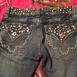 Size 25 Miss Me jeans, worn once.