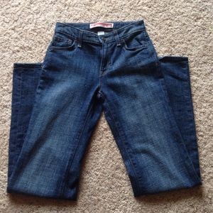 Dark/medium wash wide leg boot cut plain jeans