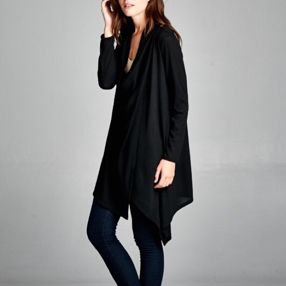 "Coy Mistress" Draped Front  Cardigan - Picture 4 of 4