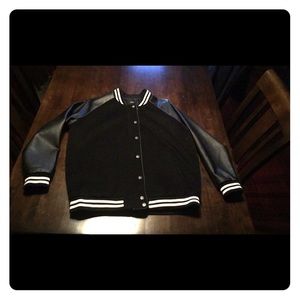 Forever 21 Black Letterman Jacket