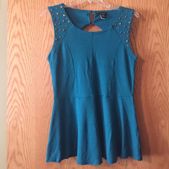 Turquoise Peplum Top