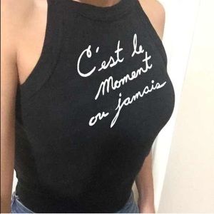 Black/White Crop Top