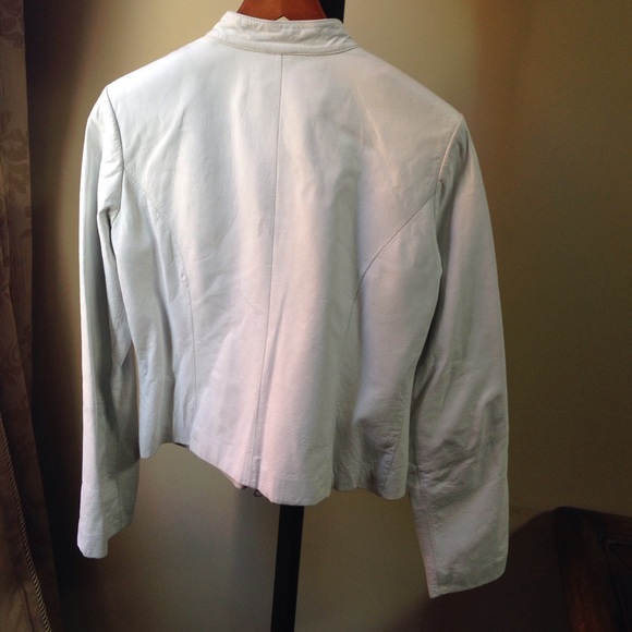 Wilsons White Leather Motorcycle Jacket, size S - Picture 3 of 4