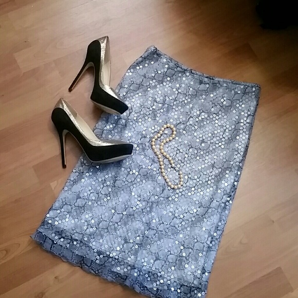 Beautiful skirt with soft python print and sequins