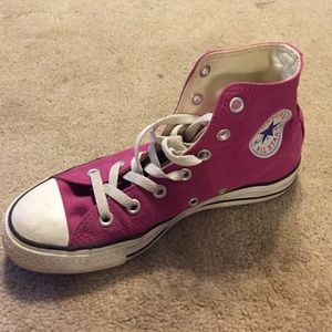 magenta converse high tops