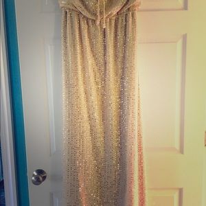 The Limited line "Outback Red" gold sequin dress