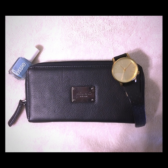 Black Kenneth Cole womens wallet with real leather