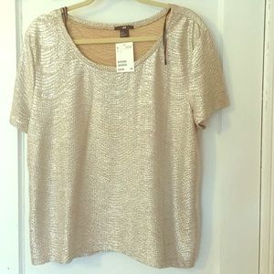 NWT H&M gold shimmery shirt