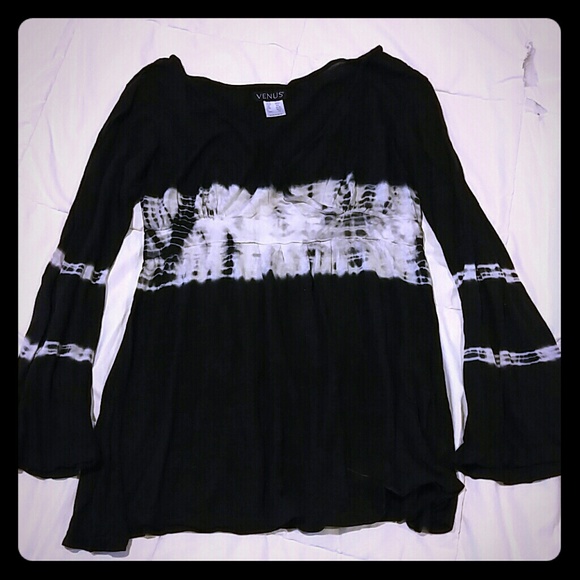 Breezy black and white tie-dye shirt from Venus