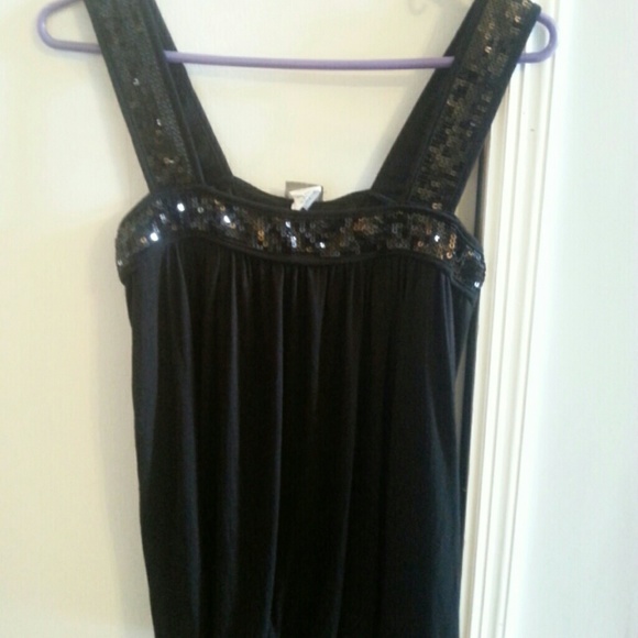EUC Daytrip Black Sequin Top Medium