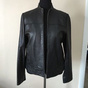 Black Lamb skin Leather jacket