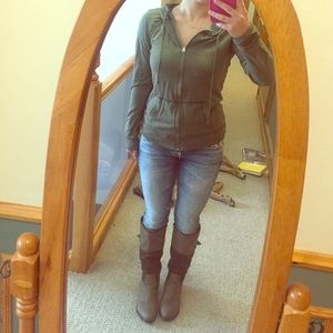 Green Zip-up Sweater