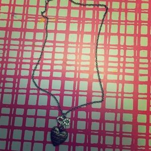 F21 I love you bow heart necklace