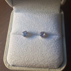 Real Gold and Amethyst studs