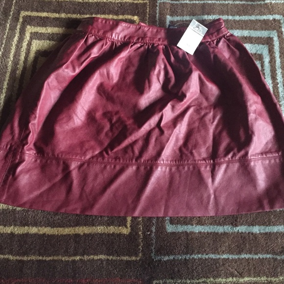 Burgundy Pleather Skirt