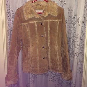 Wilsons Leather leather and faux shearling jacket