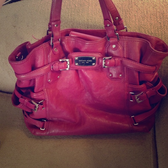 Michael kors pink leather handbag