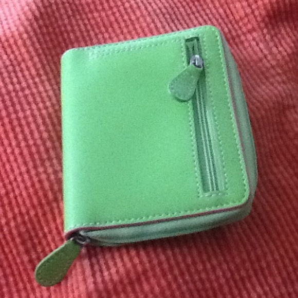 Baekgaard pink and lime wallet nwt