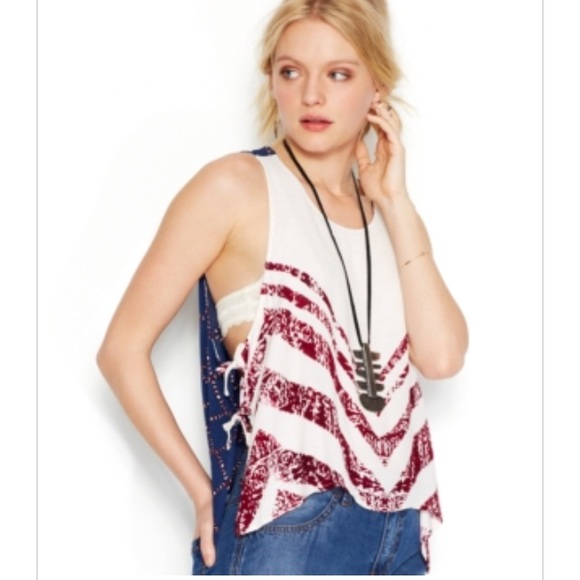 NWT Free People Sleeveless Printed Trapeze Tank - Picture 2 of 4