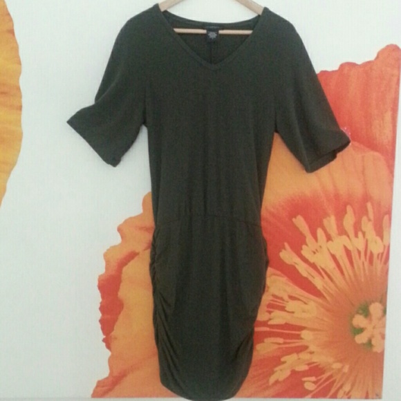 Forest Green V neck  Dress