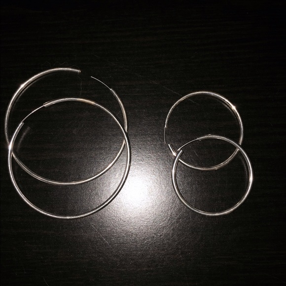 Silver hoop earrings